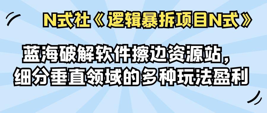 蓝海破解软件擦边资源站，细分垂直领域的多种玩法-猎天资源库