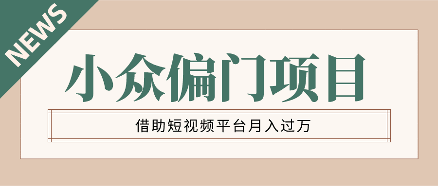 忠余网赚32计第十五计小众偏门项目借助短视频平台月入过万-猎天资源库