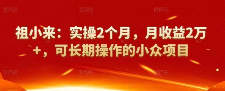 付费文章：实操2个月，月收益2万+，可长期操作的小众项目【祖小来】-猎天资源库