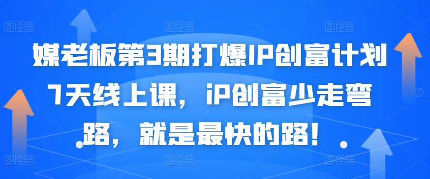 打造个人IP创富计划7天线上课，iP创富少走弯路，就是最快的路-猎天资源库