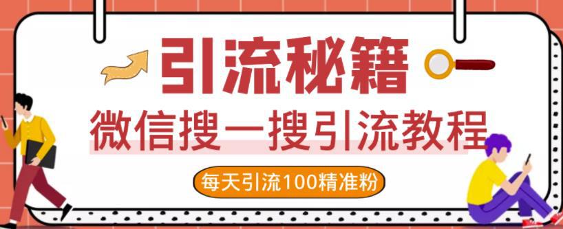 微信搜一搜引流教程，每天引流100精准粉【视频教程】-猎天资源库