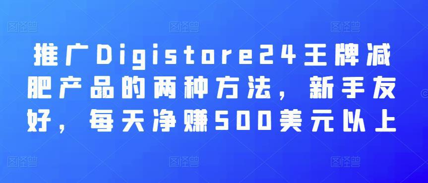 推广Digistore24王牌减肥产品的两种方法，新手友好，每天净赚500美元以上-猎天资源库