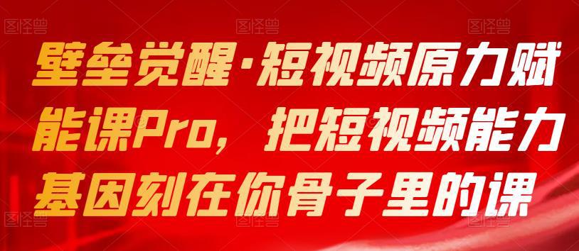 壁垒觉醒·短视频原力赋能课Pro，把短视频能力基因刻在你骨子里的课-猎天资源库