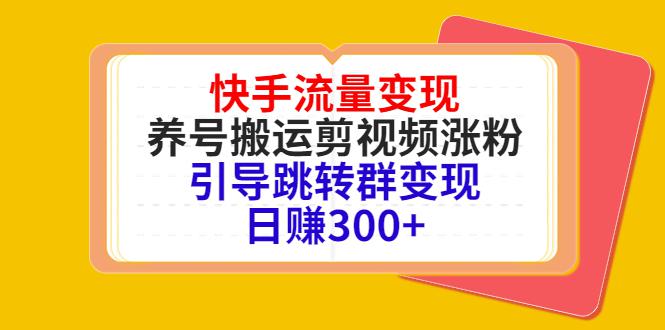 快手流量变现，养号搬运剪视频涨粉，引导跳转群变现日赚300+-猎天资源库