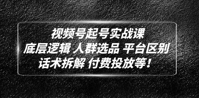 视频号起号实战课：底层逻辑 人群选品 平台区别 话术拆解 付费投放等！-猎天资源库