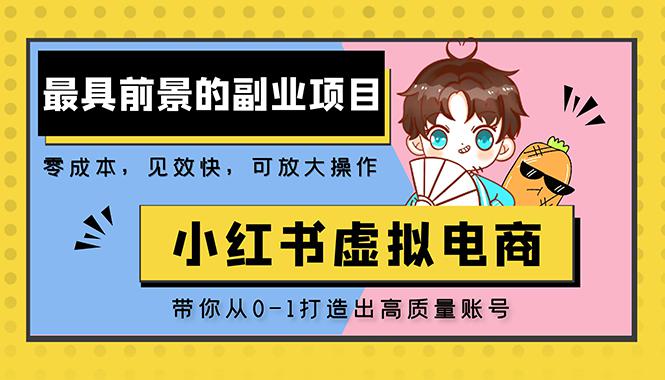 小红书蓝海大市场虚拟电商项目，手把手带你打造出日赚2000+高质量红薯账号-猎天资源库