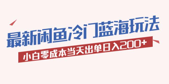 2023最新闲鱼冷门蓝海玩法，小白零成本当天出单日入200+-猎天资源库