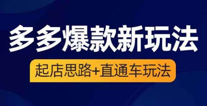 2023拼多多爆款：如何起店+直通车玩法提高点击和转化（3节精华课）-猎天资源库