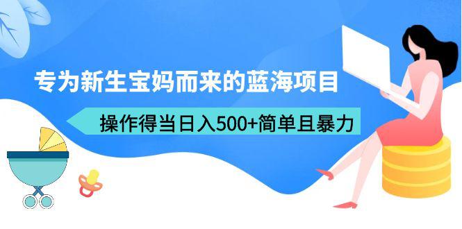 专为新生宝妈而来的蓝海项目，操作得当日入500+简单且暴力（教程+工具）-猎天资源库