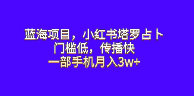 蓝海项目揭秘：小红书塔罗占卜，一部手机月入3w+，门槛低传播快！-猎天资源库