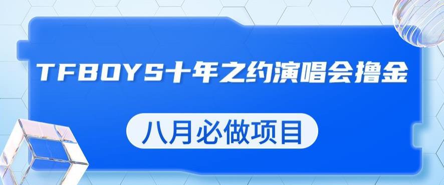 最新蓝海项目，靠最近非常火的TFBOYS十年之约演唱会流量掘金，八月必做的项目【揭秘】-猎天资源库