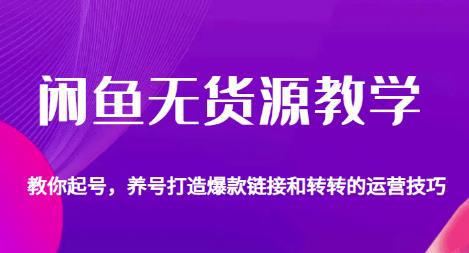 闲鱼无货源教学，教你起号，养号打造爆款链接以及转转的运营技巧-猎天资源库