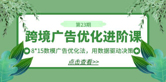 跨境广告·优化进阶课·第23期，8*15数模广告优化法，用数据驱动决策-猎天资源库