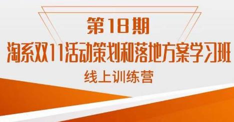 南掌柜·淘系双11活动策划和落地方案线上课18期-猎天资源库