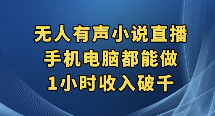 抖音无人有声小说直播，手机电脑都能做，1小时收入破千【揭秘】-猎天资源库