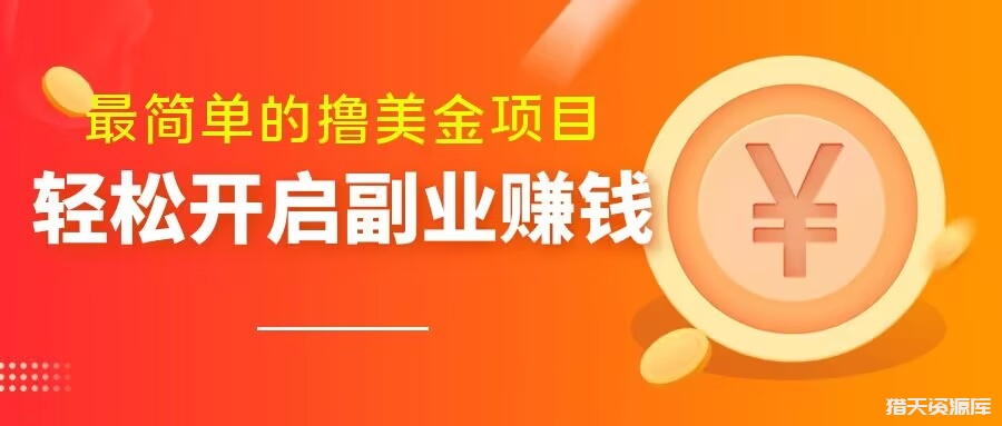 最简单无脑的撸美金项目，操作简单会打字就行，迅速上车【揭秘】-猎天资源库