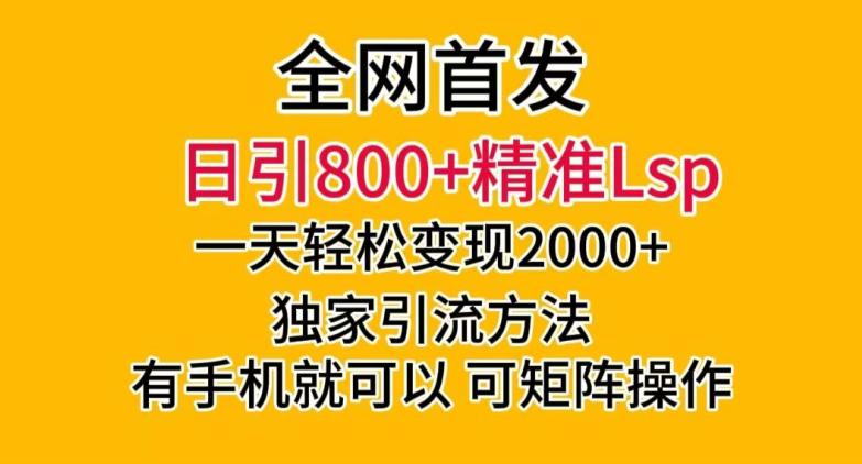 全网首发！日引800+精准老色批，一天变现2000+，独家引流方法，可矩阵操作【揭秘】-猎天资源库