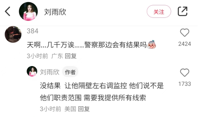 刘雨欣洛杉矶家被偷空损失几千万！当地入室盗窃泛滥，居民吓到不敢单独出门