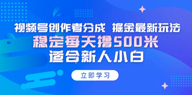 【蓝海项目】视频号创作者分成 掘金最新玩法 稳定每天撸500米 适合新人小白-猎天资源库