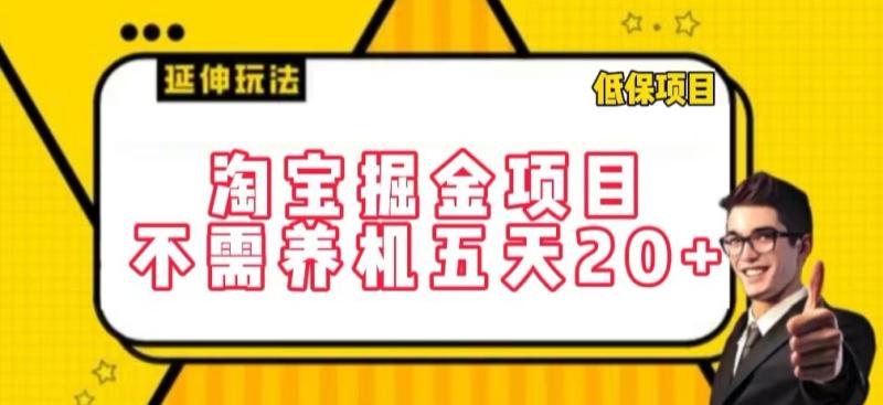 淘宝掘金项目，不需养机，五天20+，每天只需要花三四个小时【揭秘】-猎天资源库