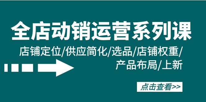 全店动销运营系列课：店铺定位/供应简化/选品/店铺权重/产品布局/上新-猎天资源库