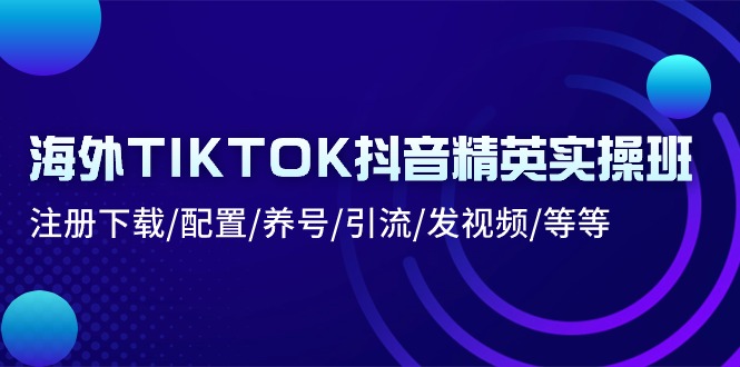 海外TIKTOK抖音精英实操班：注册下载/配置/养号/引流/发视频/等等-猎天资源库