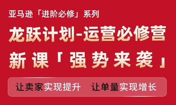 亚马逊进阶必修系列，龙跃计划-运营必修营新课，让卖家实现提升 让单量实现增长-猎天资源库