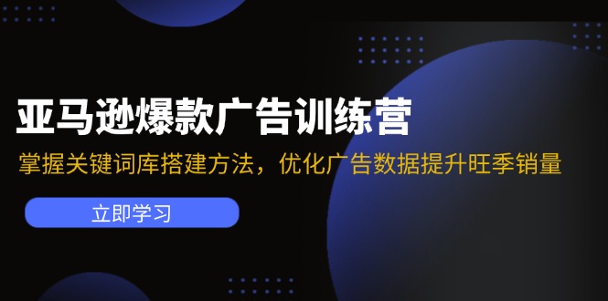 亚马逊爆款广告训练营：掌握关键词库搭建方法，优化广告数据提升旺季销量-猎天资源库