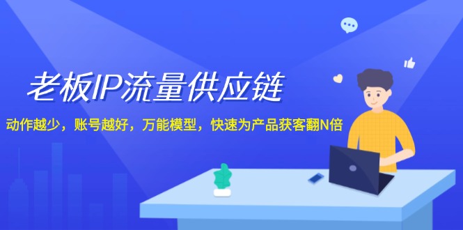 老板 IP流量 供应链，动作越少，账号越好，万能模型，快速为产品获客翻N倍-猎天资源库