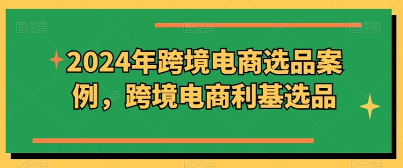 2024年跨境电商选品案例，跨境电商利基选品（更新）-猎天资源库