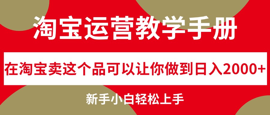 淘宝运营教学手册，在淘宝卖这个品可以让你做到日入2000+-猎天资源库