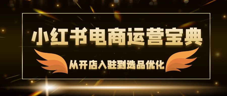 小红书电商运营宝典：从开店入驻到选品优化，一站式解决你的电商难题-猎天资源库