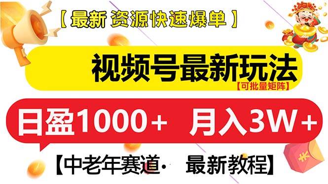 视频号最新玩法 中老年赛道 月入3W+-猎天资源库