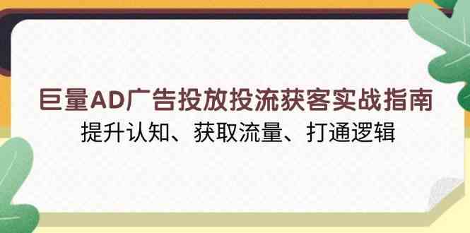 巨量AD广告投放投流获客实战指南，提升认知、获取流量、打通逻辑-猎天资源库