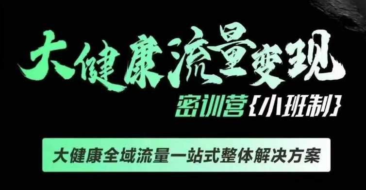 千万级大健康变现课线下课，大健康全域流量一站式整体解决方案-猎天资源库