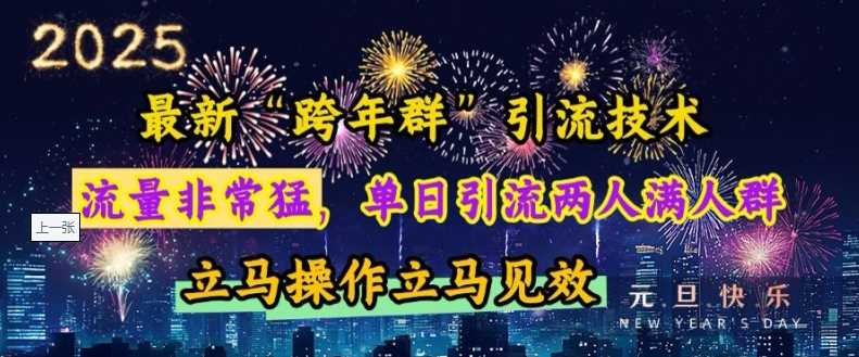 最新“跨年群”引流，流量非常猛，单日引流两人满人群，立马操作立马见效【揭秘】-猎天资源库