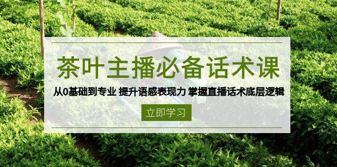 茶叶 主播必备话术课 从0基础到专业 提升语感表现力 掌握直播话术底层逻辑-猎天资源库