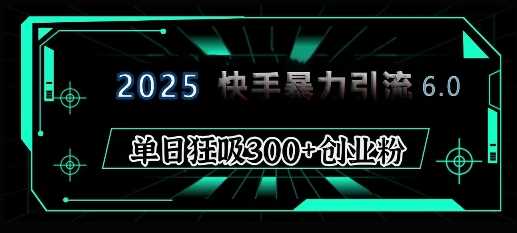 2025年快手6.0保姆级教程震撼来袭，单日狂吸300+精准创业粉-猎天资源库