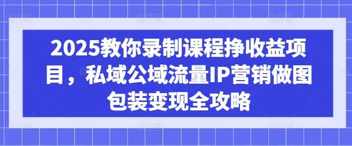 2025教你录制课程挣收益项目，私域公域流量IP营销做图包装变现全攻略-猎天资源库